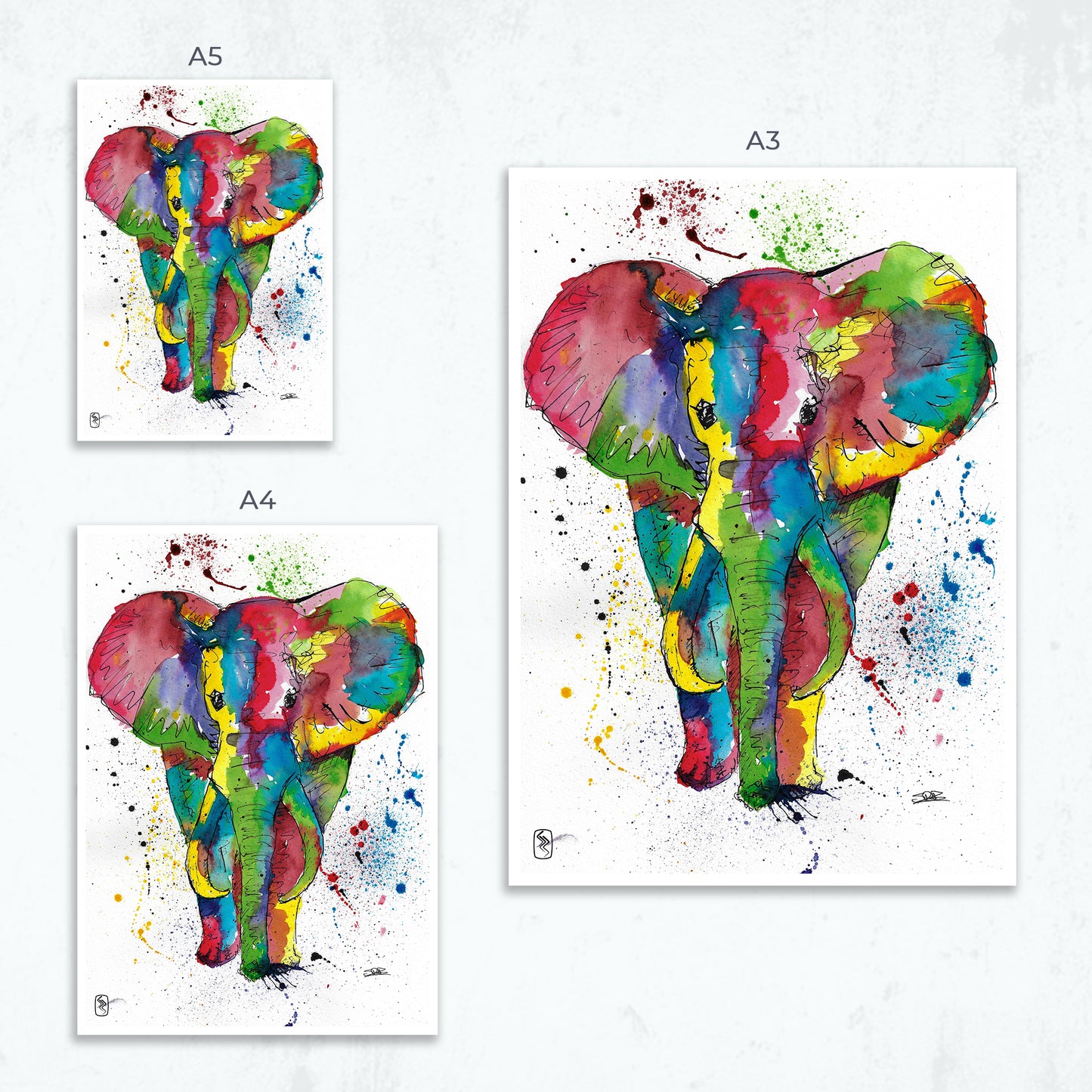 Elephant Print - A5 / A4 / A3