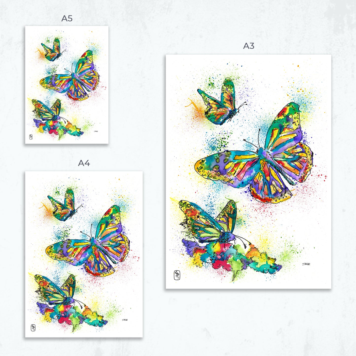 Butterflies Print - A5 / A4 / A3