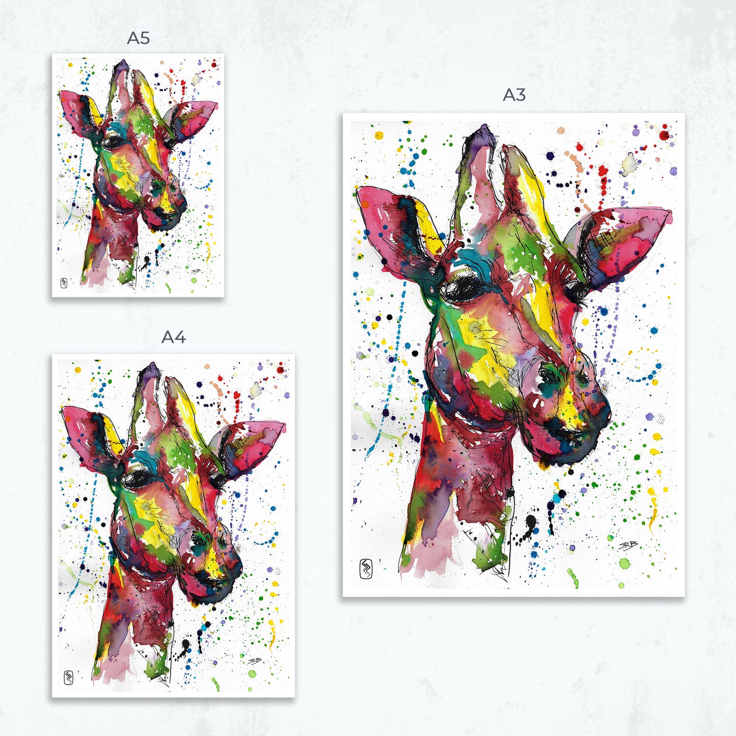 Giraffe Print - A5 / A4 / A3
