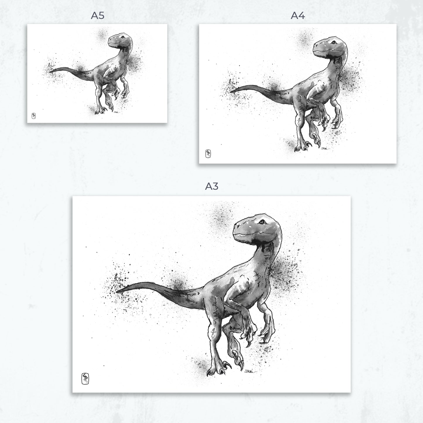 Noir Raptor Print - A5 / A4 / A3