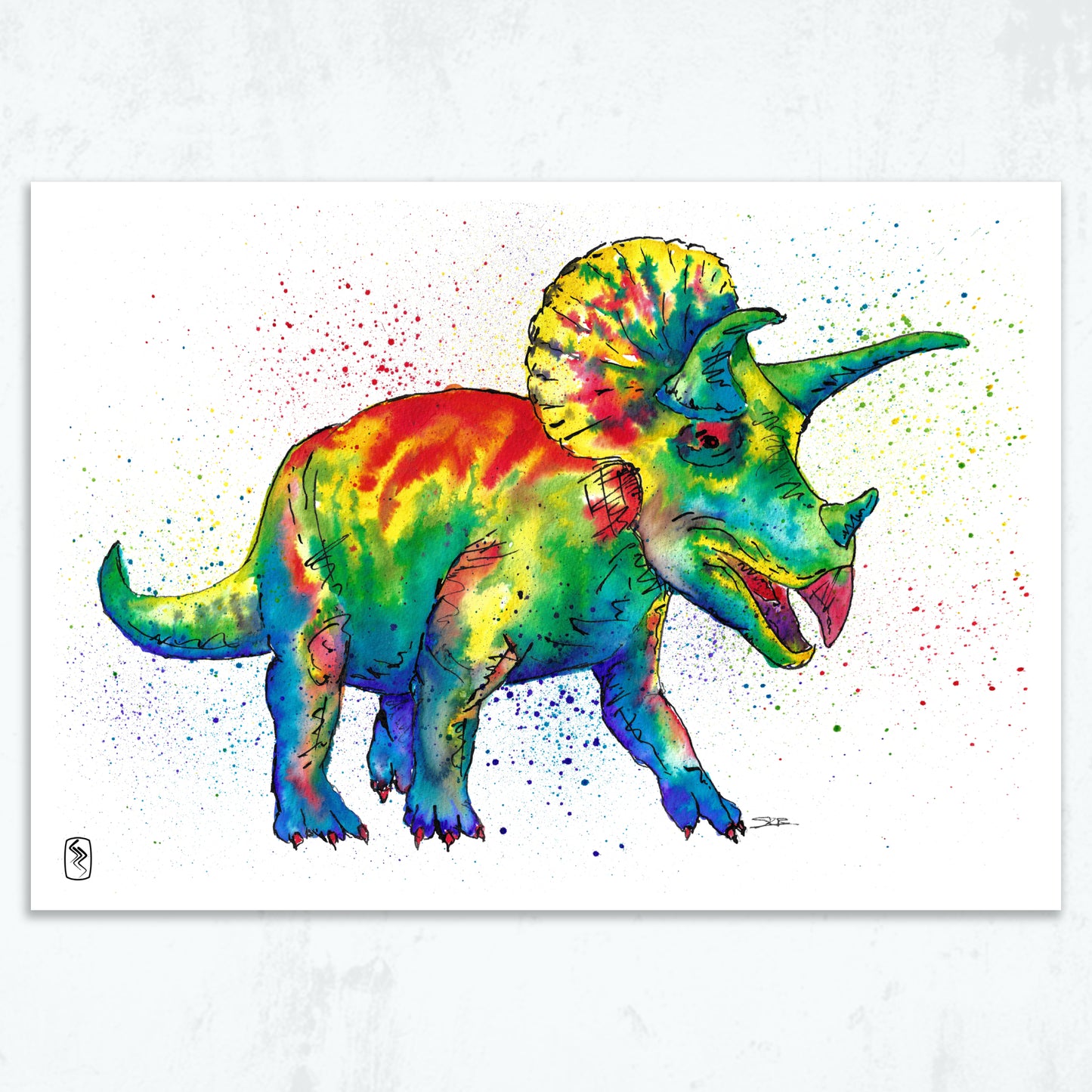 Triceratops Print - A5 / A4 / A3